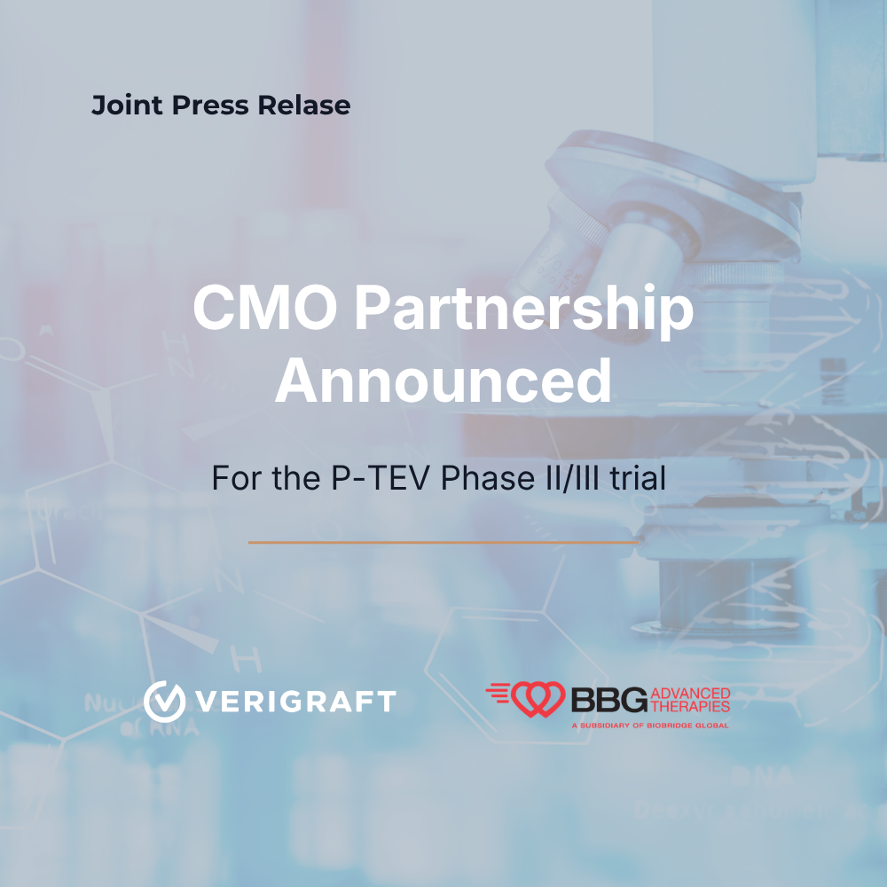 BBG Advanced Therapies to Collaborate with VERIGRAFT to Support U.S. Development Readiness for New Vein Therapy